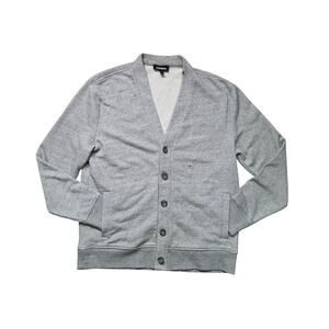 Express Cardigan Sweater Men M Gray Cotton Blend Button-Up